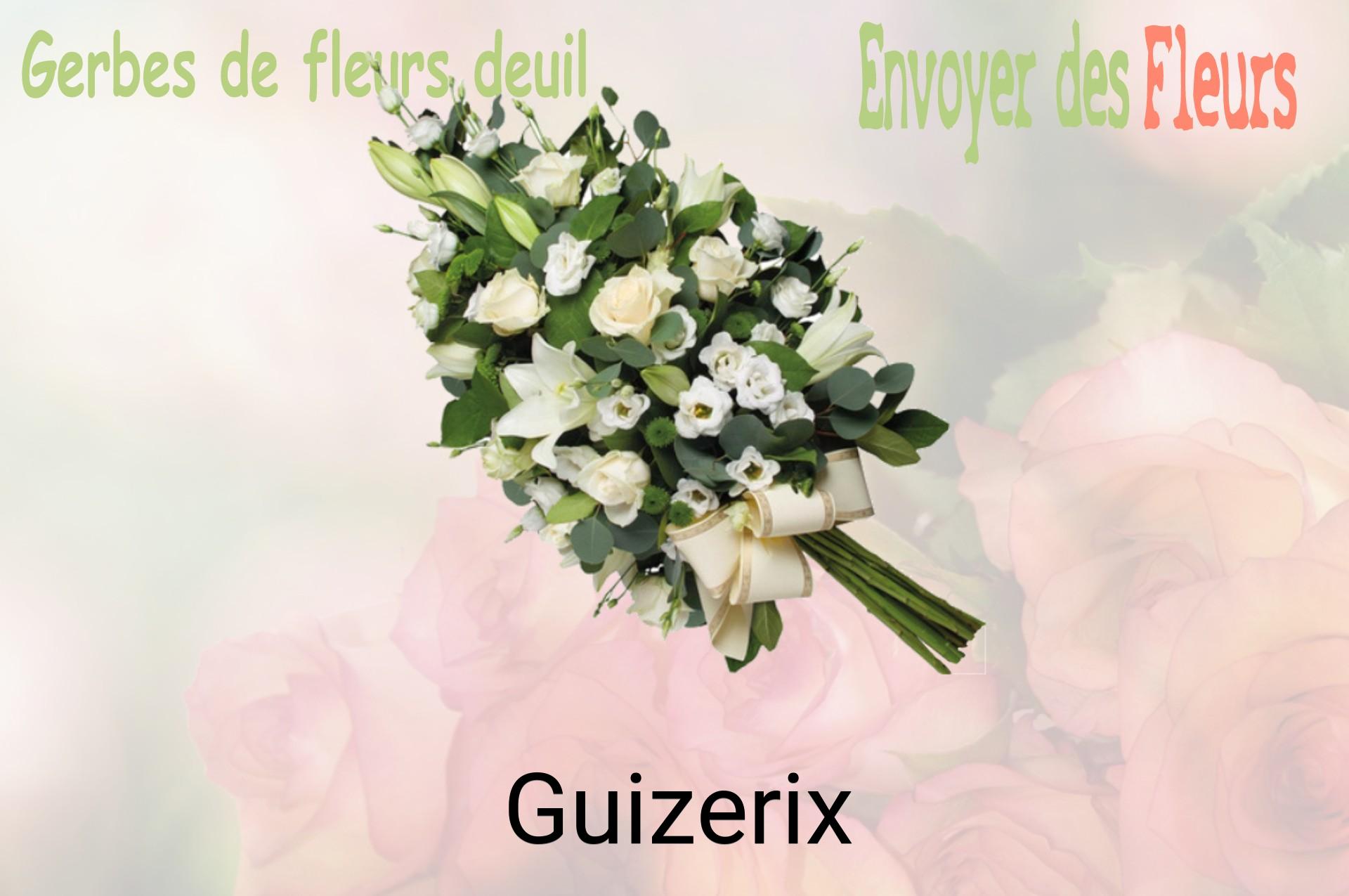 Gerbe de fleurs de deuil livrée à Guizerix